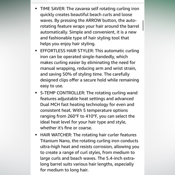 Rotating Curling Iron, 1inch Automatic Curling Iron, Rapid Heat - Picture 3 of 16